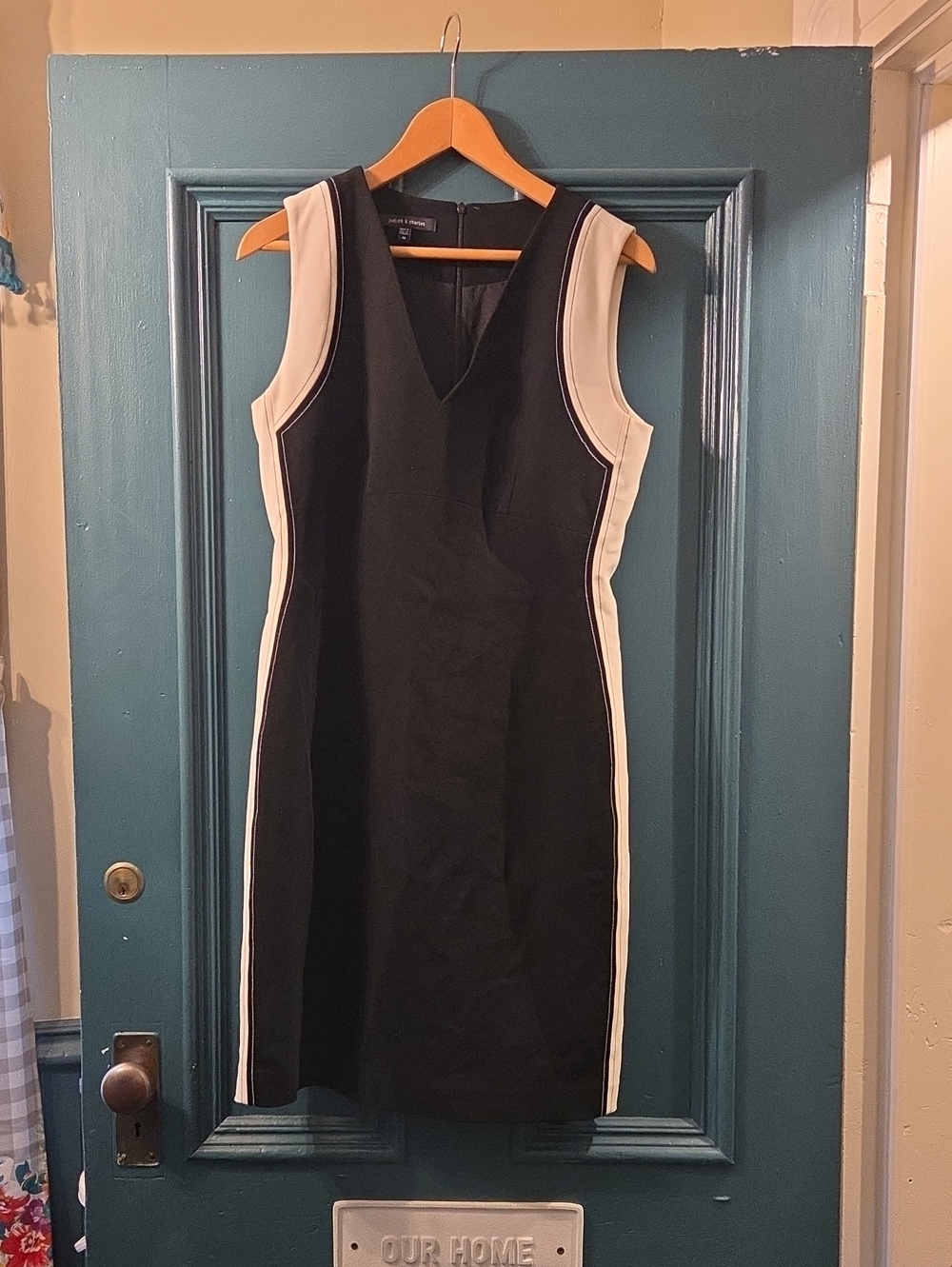 Judith & Charles Classic Black & Cream Sheath Dress